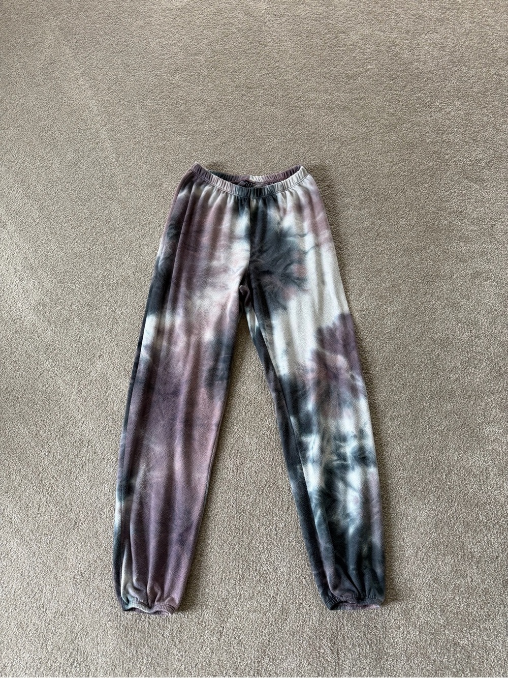 Windsor Tie-Dye Plush Joggers in Purple and Gray